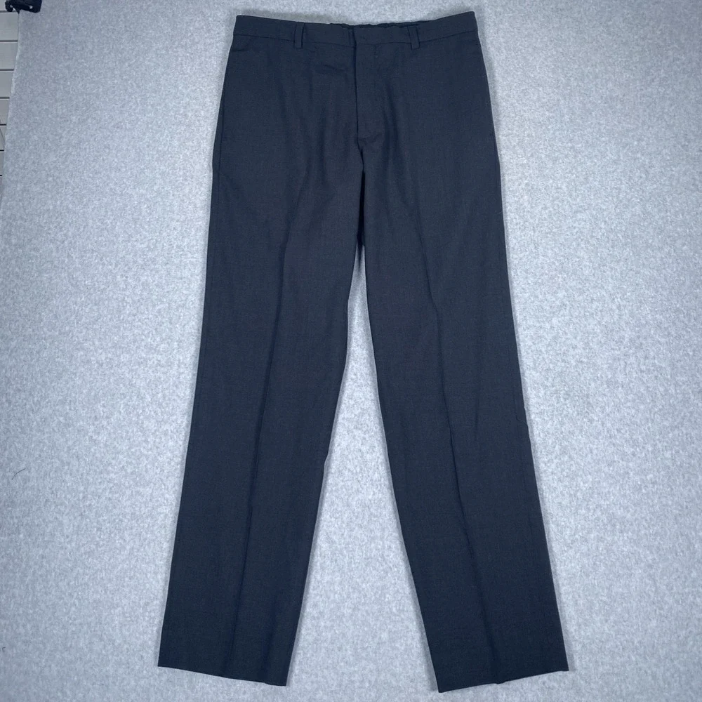 Banana Republic Gavin Dress Pants Mens 34/34 Gray Wool Straight Leg Trousers